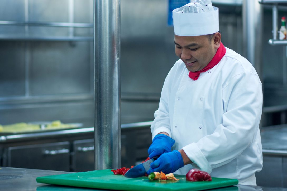 Chef preparing food in the kitchen, Braemar